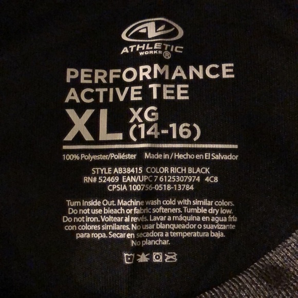 Boy’s Athletic Works Performance Active Tee - XL - Picture 4 of 6